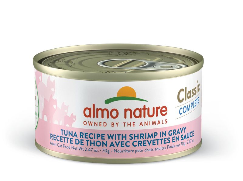 ALMO CAT CLASSIC COMPLETE TUNA WITH SHRIMP IN GRAVY 2.47oz/70g