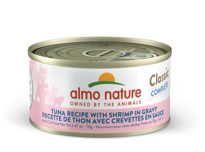 ALMO CAT CLASSIC COMPLETE TUNA WITH SHRIMP IN GRAVY 2.47oz/70g