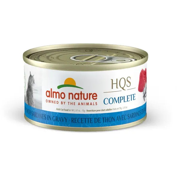 ALMO CAT COMPLETE TUNA WITH SARDINES IN GRAVY 2.47oz/70g