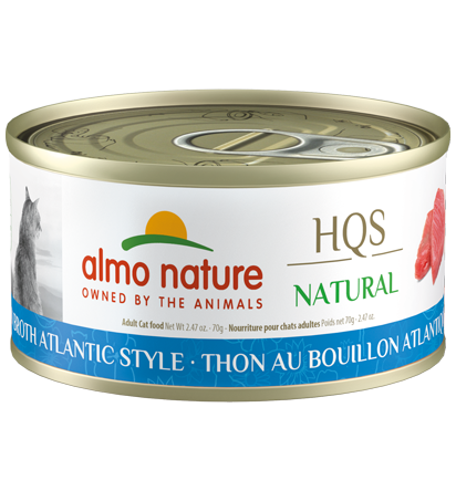ALMO CAT HQS NATURAL TUNA IN BROTH ATLANTIC STYLE 2.47oz/70g