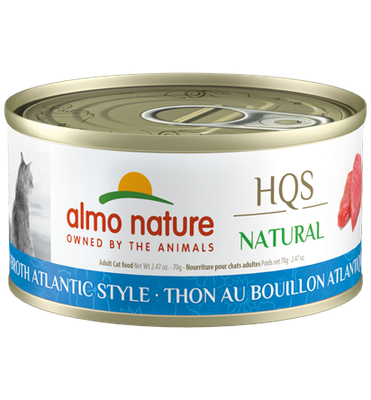 ALMO CAT HQS NATURAL TUNA IN BROTH ATLANTIC STYLE 2.47oz/70g