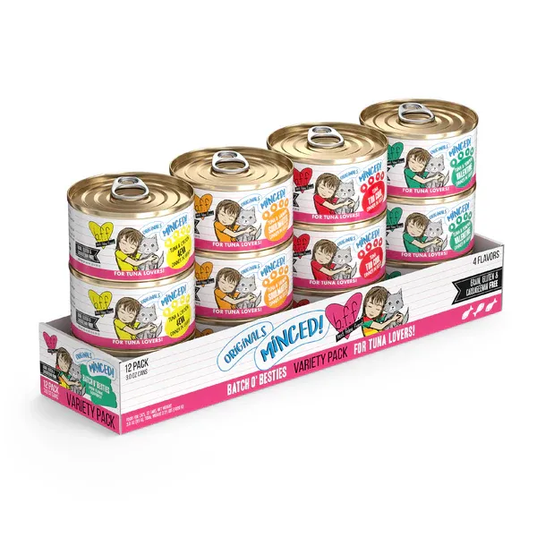 WERUVA BFF CAT ORIGINALS MINCED &#39;BATCH O&#39;BESTIES&#39; VARIETY PACK 3oz/85g x12