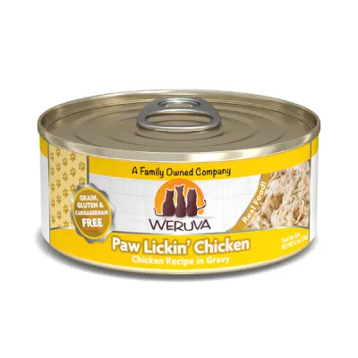 WERUVA CLASSIC CAT &#39;PAW LICKIN CHICKEN&#39; CHICKEN RECIPE IN GRAVY 5.5oz/155g