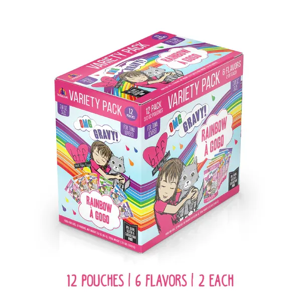 WERUVA BFF OMG GRAVY &#39;RAINBOW A GOGO&#39; VARIETY POUCH 3oz/85g x12