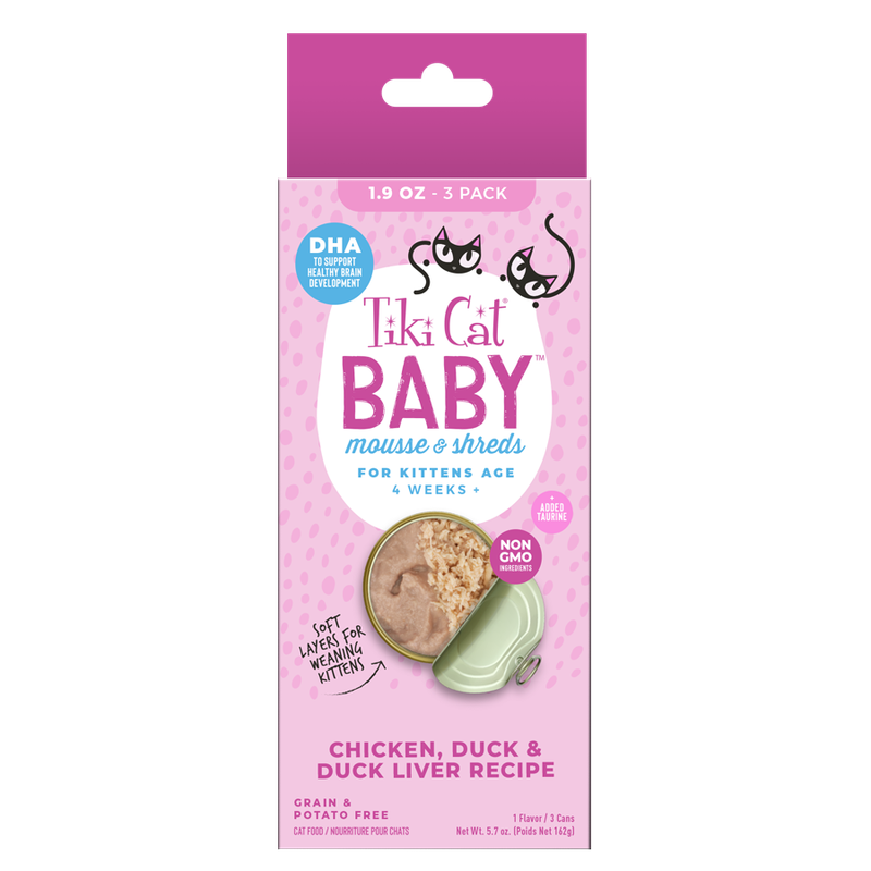 TIKI CAT BABY CHICKEN DUCK 1.9oz/54g 3pk