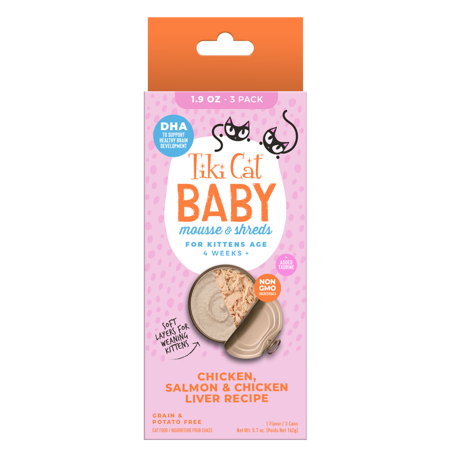 TIKI CAT BABY CHICKEN SALMON 1.9oz/54g 3pk