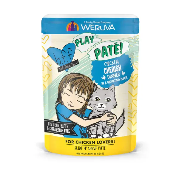 WERUVA BFF CAT PLAY CHICKEN &#39;CHERISH&#39; DINNER PATE 3oz/85g
