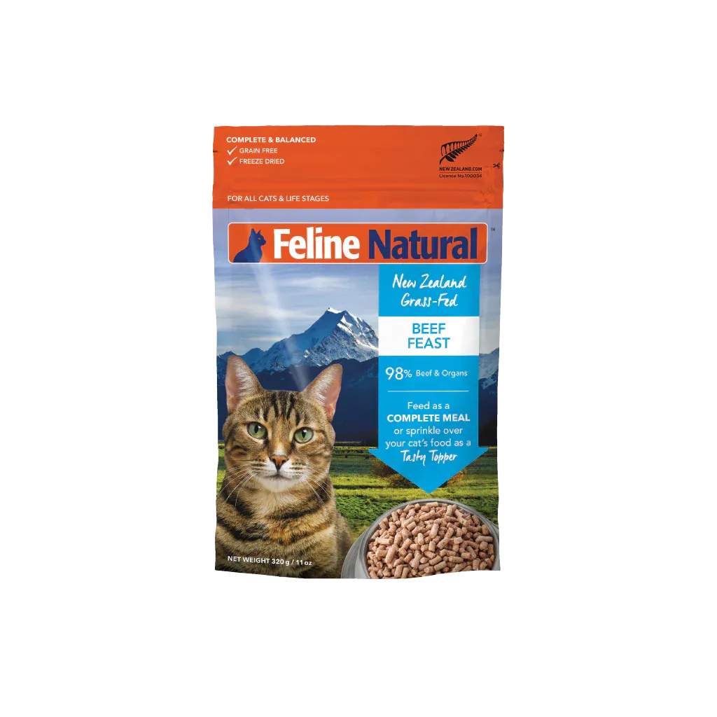 FELINE NATURAL FREEZE DRIED BEEF FEAST 11oz/320g