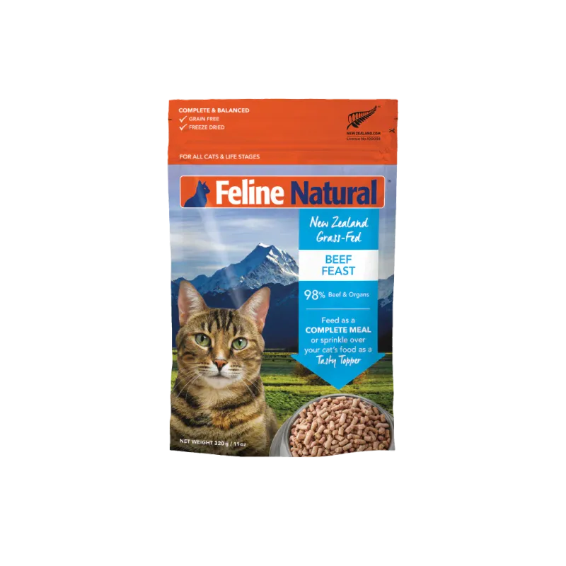 FELINE NATURAL FREEZE DRIED BEEF FEAST 11oz/320g