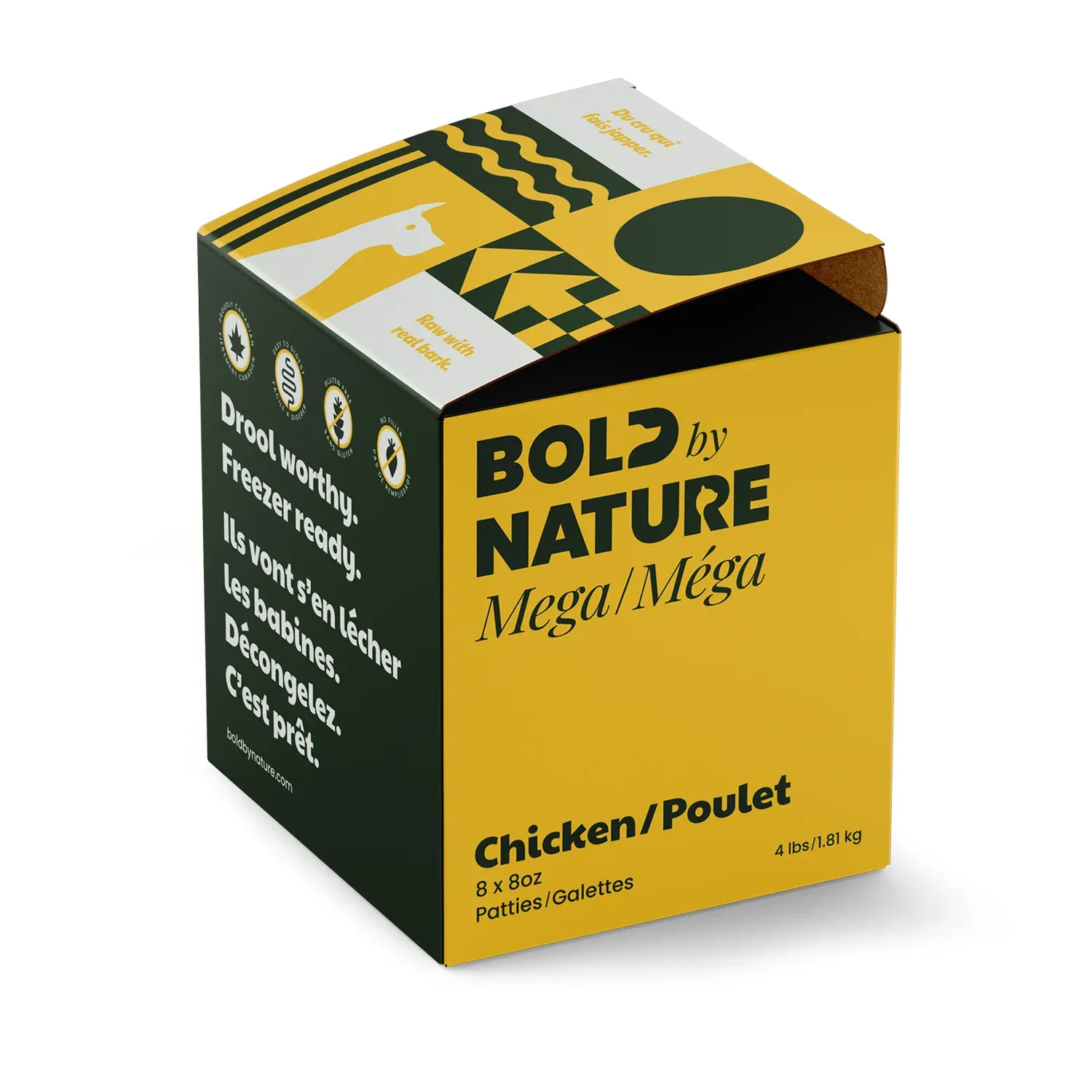 BOLD BY NATURE DOG MEGA CHICKEN PATTIES 4lb/1.8kg