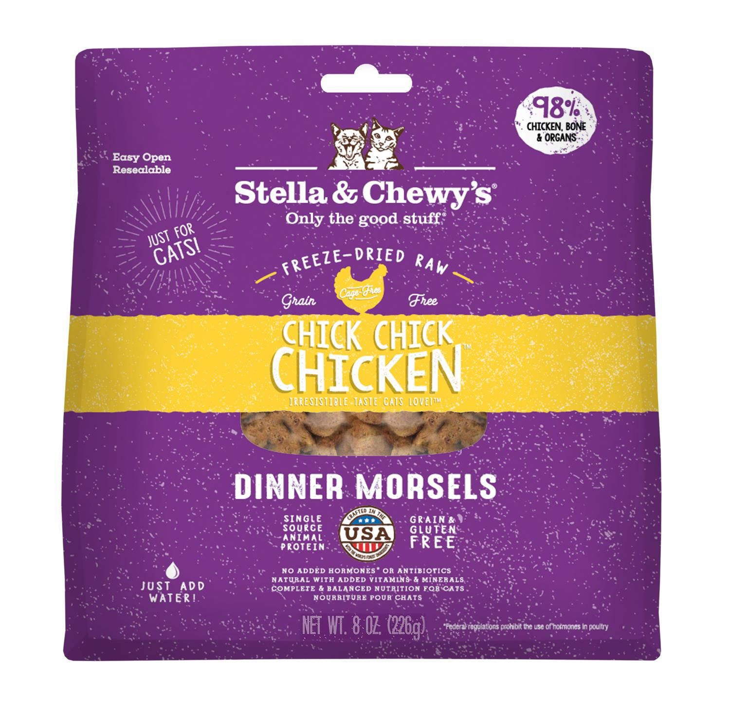 STELLA &amp; CHEWY CAT FREEZE DRIED CHICK CHICK CHICKEN DINNER MORSELS 8oz/226g