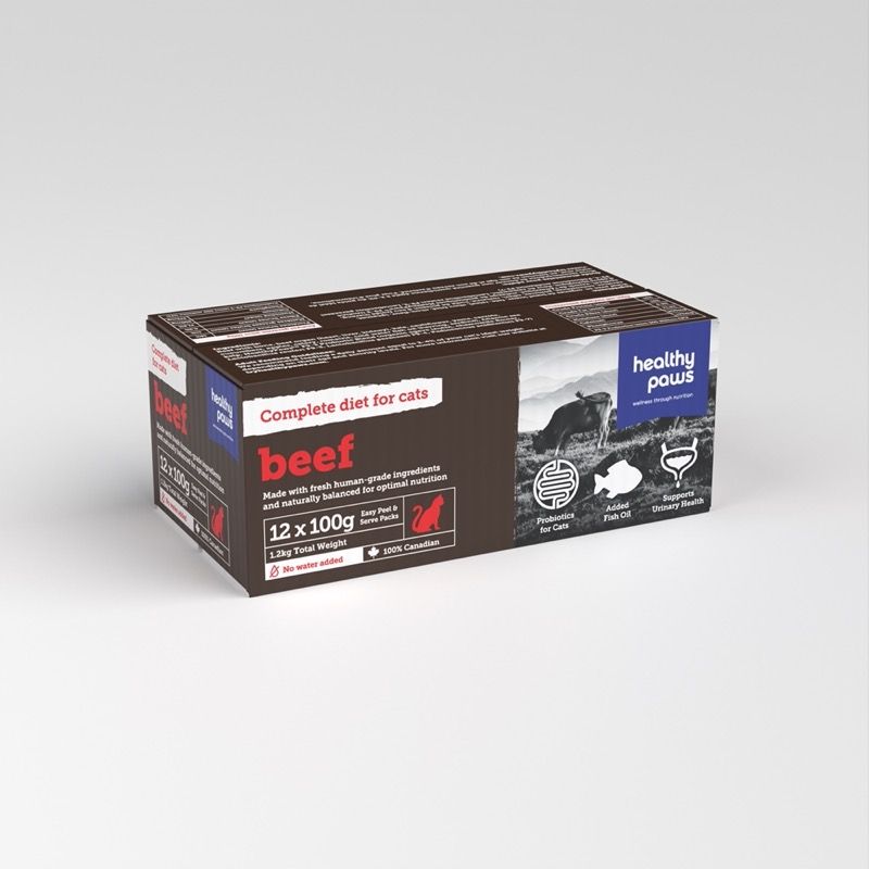 HEALTHY PAWS CAT BEEF DINNER 3.5oz/100g x12