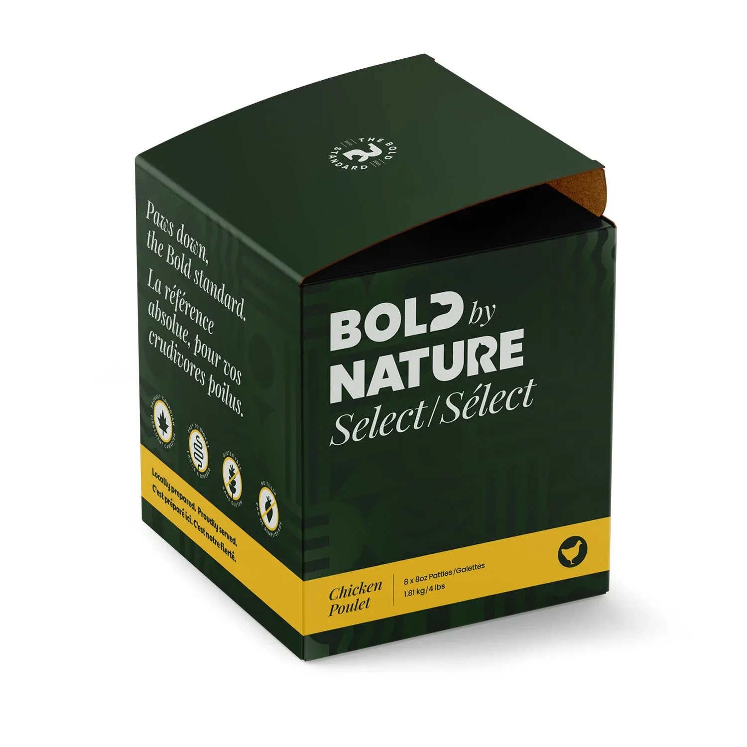 BOLD BY NATURE DOG SELECT CHICKEN PATTIES 4lb/1.8kg