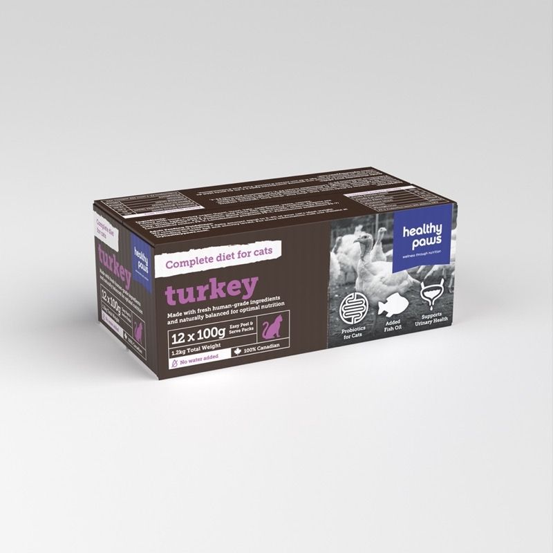 HEALTHY PAWS CAT TURKEY DINNER 3.5oz/100g x12
