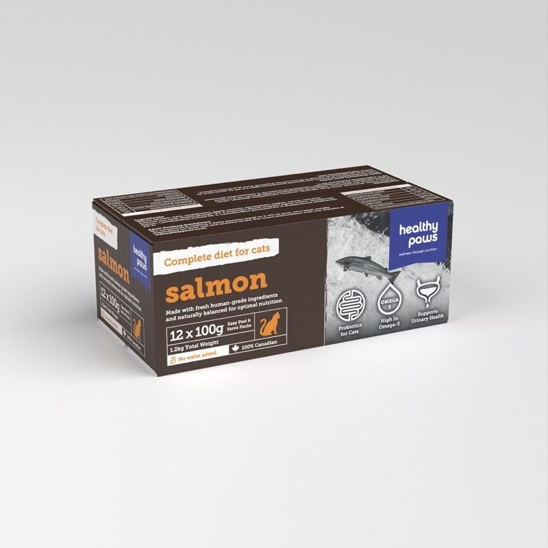 HEALTHY PAWS CAT SALMON DINNER 3.5oz/100g x12