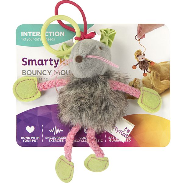 SMARTYCAT BOUNCY MOUSE PLUSH DANGLER CATNIP TOY