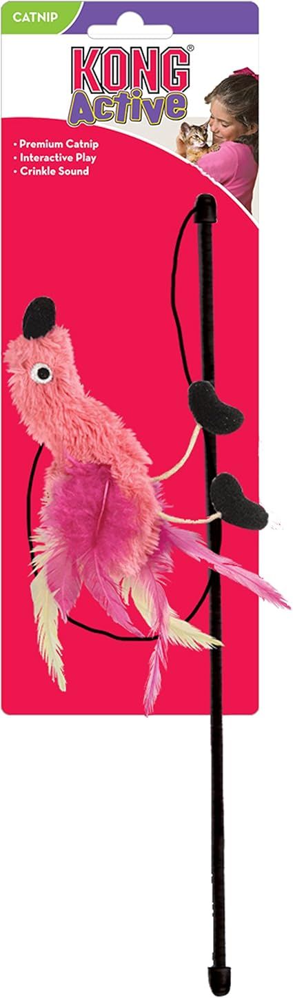 KONG CAT FEATHER TEASER WAND ASSORTED