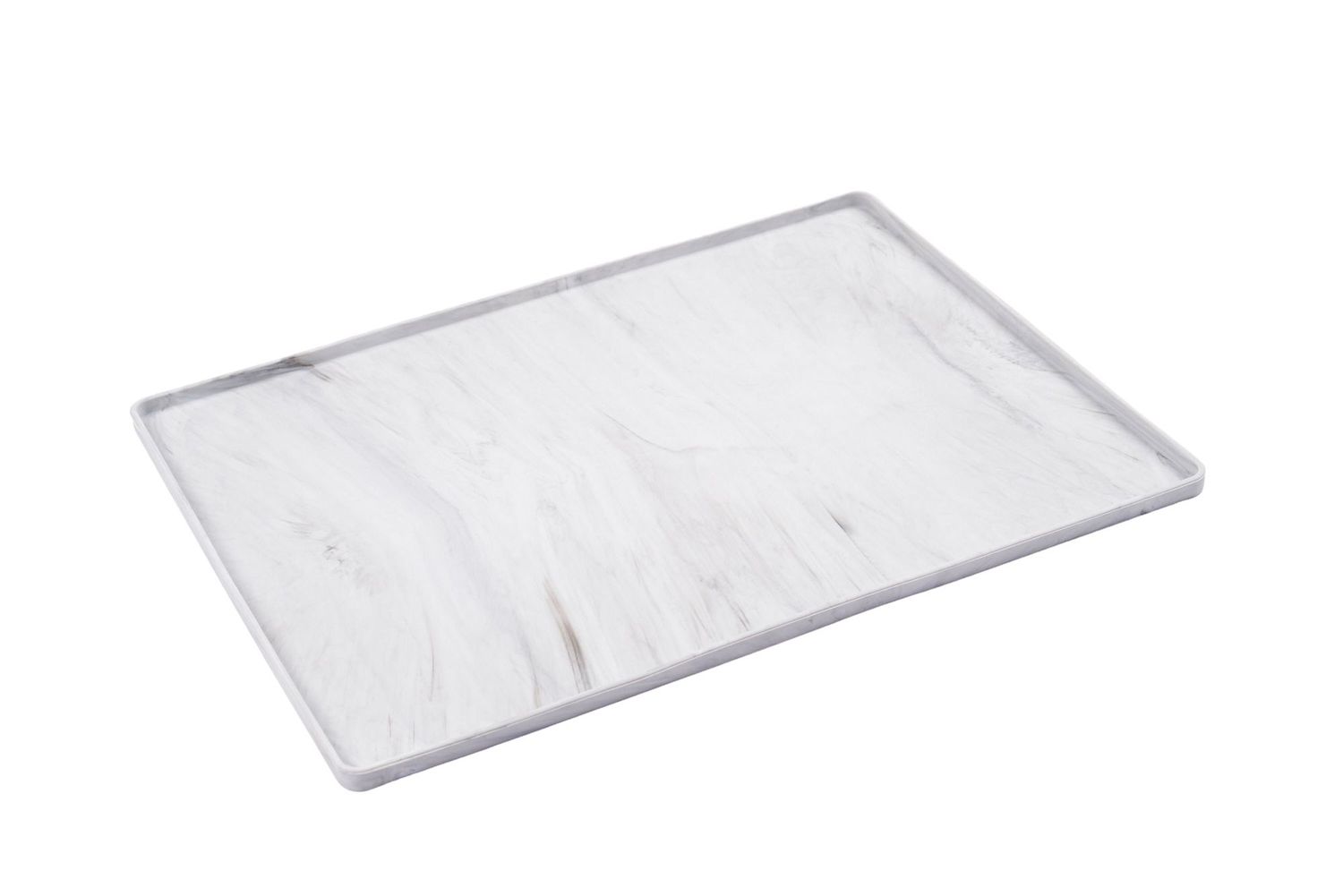 MESSY MUTTS SILICONE BOWL MAT WITH RAISED EDGES MARBLE 16&quot;x12&quot;