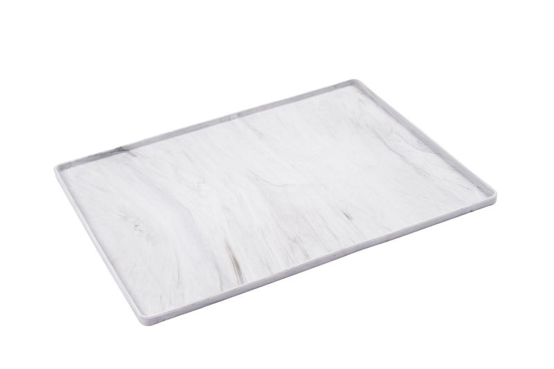 MESSY MUTTS SILICONE BOWL MAT WITH RAISED EDGES MARBLE 16&quot;x12&quot;