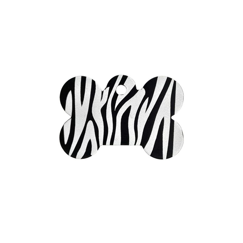 PET TAG BONE LARGE - Zebra