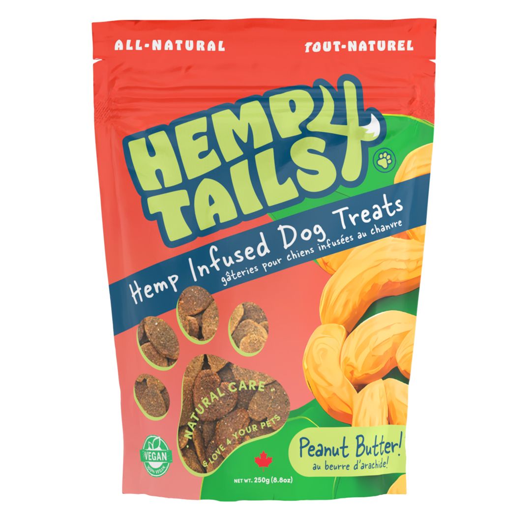 HEMP 4 TAILS PEANUT BUTTER DOG TREATS 8.8oz/250g