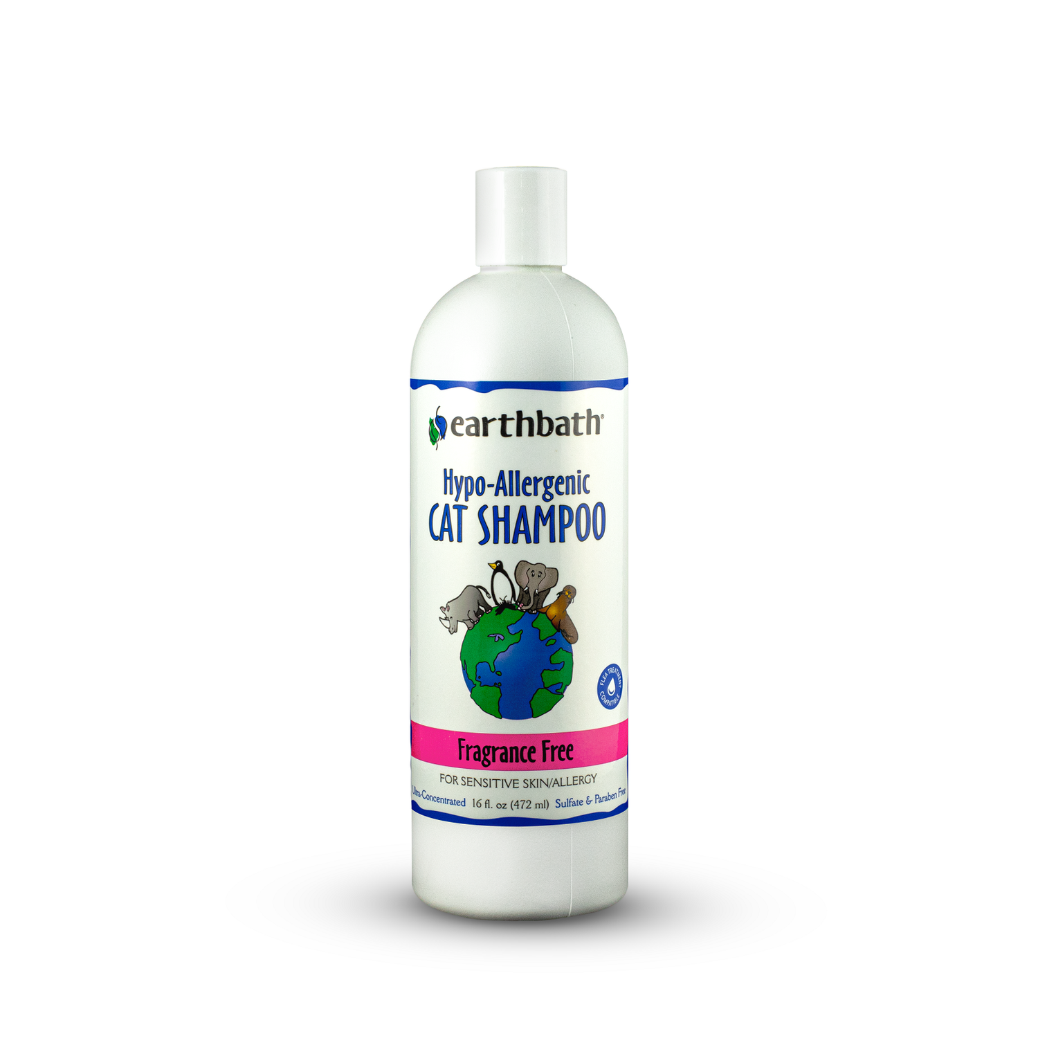 EARTHBATH CAT HYPOALLERGENIC SHAMPOO FRAGRANCE FREE 16fl oz/472ml