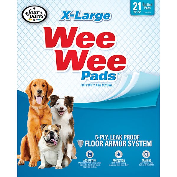 FOUR PAWS WEE-WEE PADS X-LARGE 28&quot;x34&quot; 21pk