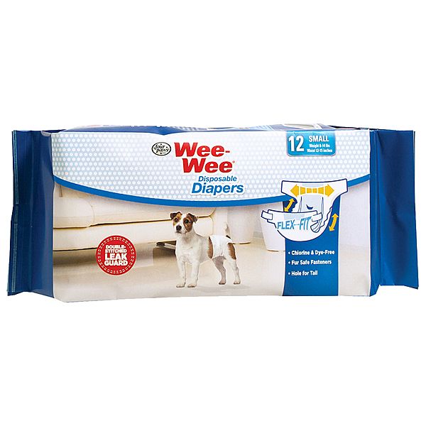 FOUR PAWS WEE-WEE DISPOSABLE DIAPERS SMALL 12pk