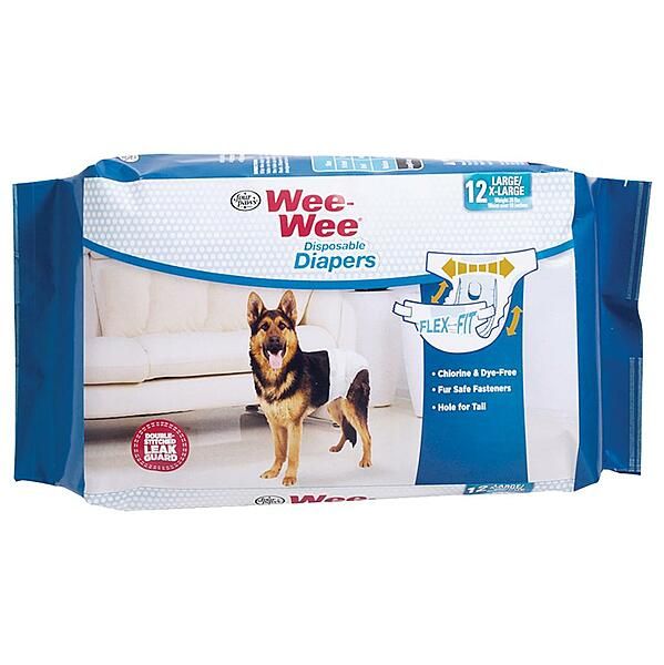 FOUR PAWS WEE-WEE DISPOSABLE DIAPERS LARGE/X-LARGE 12pk