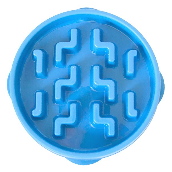 OUTWARD HOUND FUN FEEDER SLO-BOWL BLUE MEDIUM