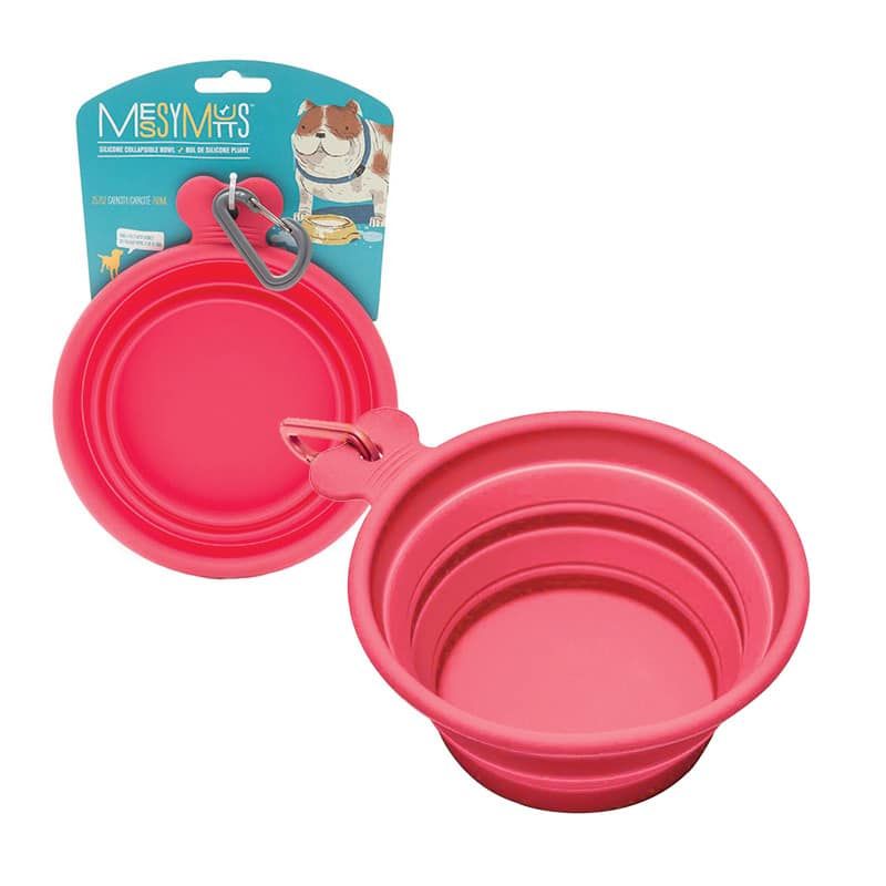 MESSY MUTTS COLLAPSIBLE BOWL RED 14oz