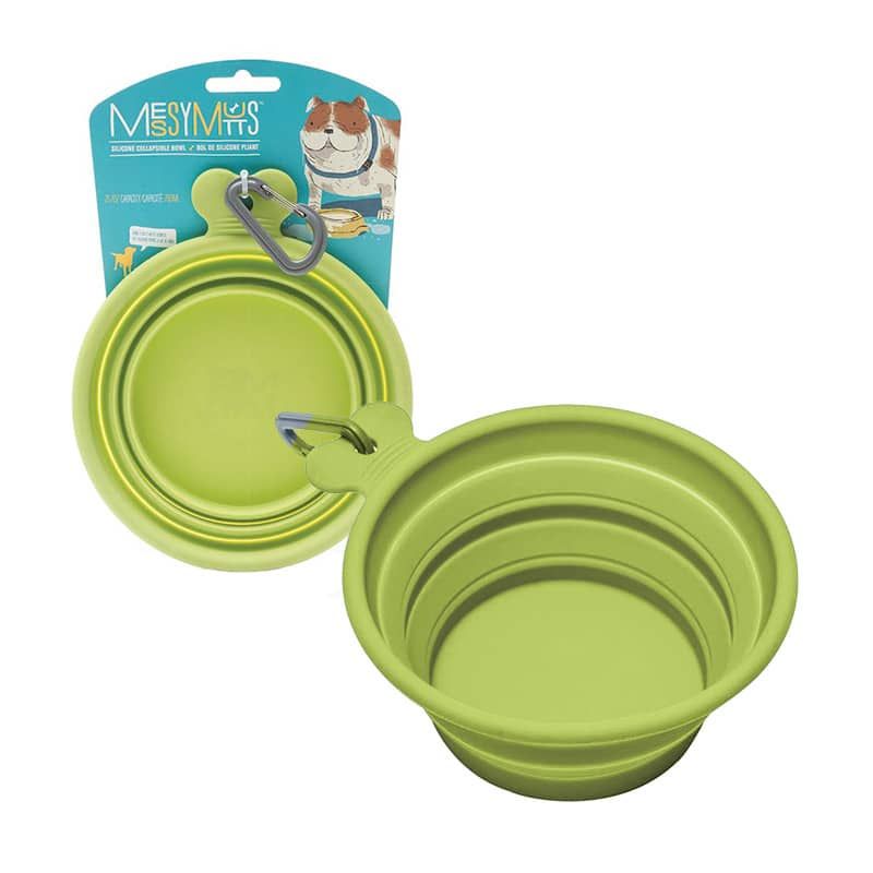 MESSY MUTTS COLLAPSIBLE BOWL GREEN 14oz