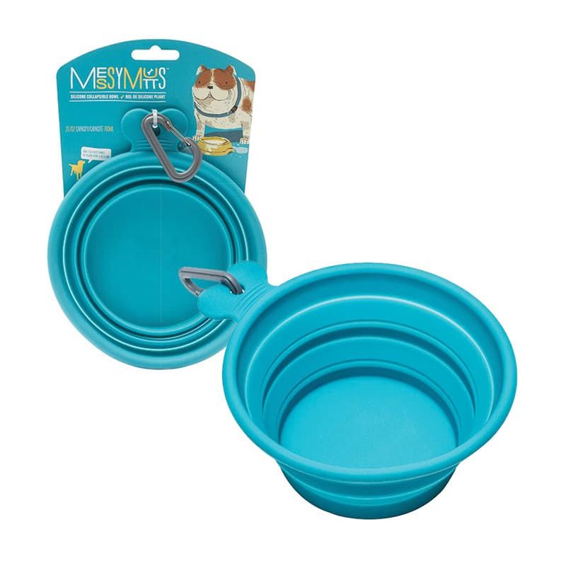 MESSY MUTTS COLLAPSIBLE BOWL BLUE 25.7oz