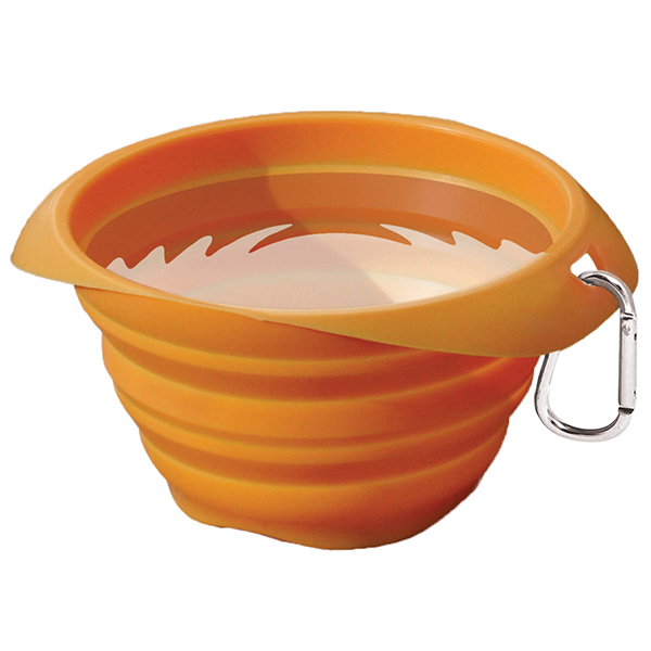 KURGO DOG COLLAPS-A-BOWL TRAVEL BOWL ORANGE 24oz