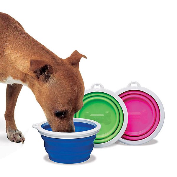 PETMATE SILICONE TRAVEL BOWL ASSORTED COLOUR 8oz