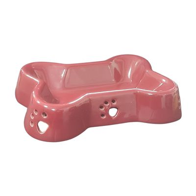 CERAMIC BONE BOWL RED 10&quot; x7.5&quot;