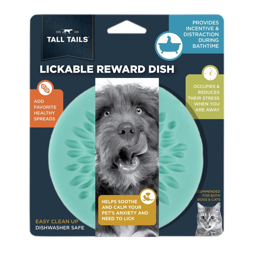 TALL TAILS BLUE LICKABLE REWARD DISH 6&quot;
