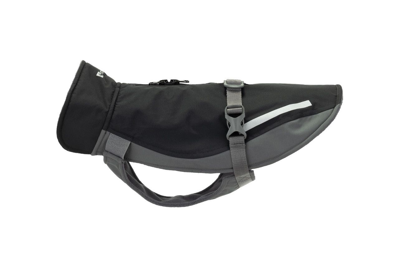 RC PETS CIRCUIT COAT BLACK &amp; DARK GREY SIZE 10 - 10&quot;