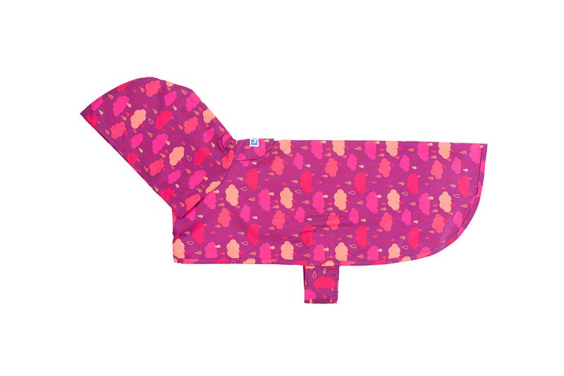 RC PETS PACKABLE RAIN PONCHO RAINDROPS LARGE - 21&quot;
