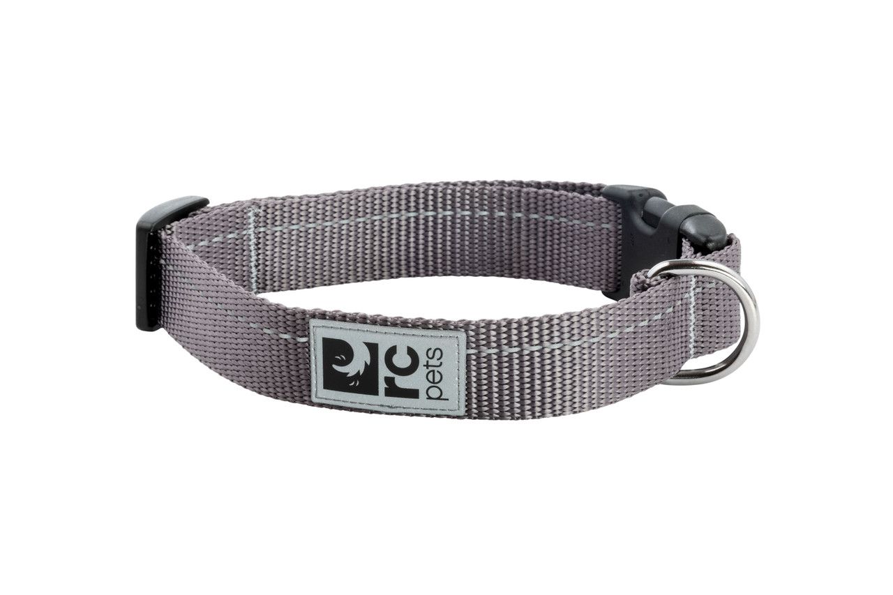 RC PETS PRIMARY CLIP COLLAR CHARCOAL 5/8&quot; WIDE X-SMALL 7&quot;-9&quot;
