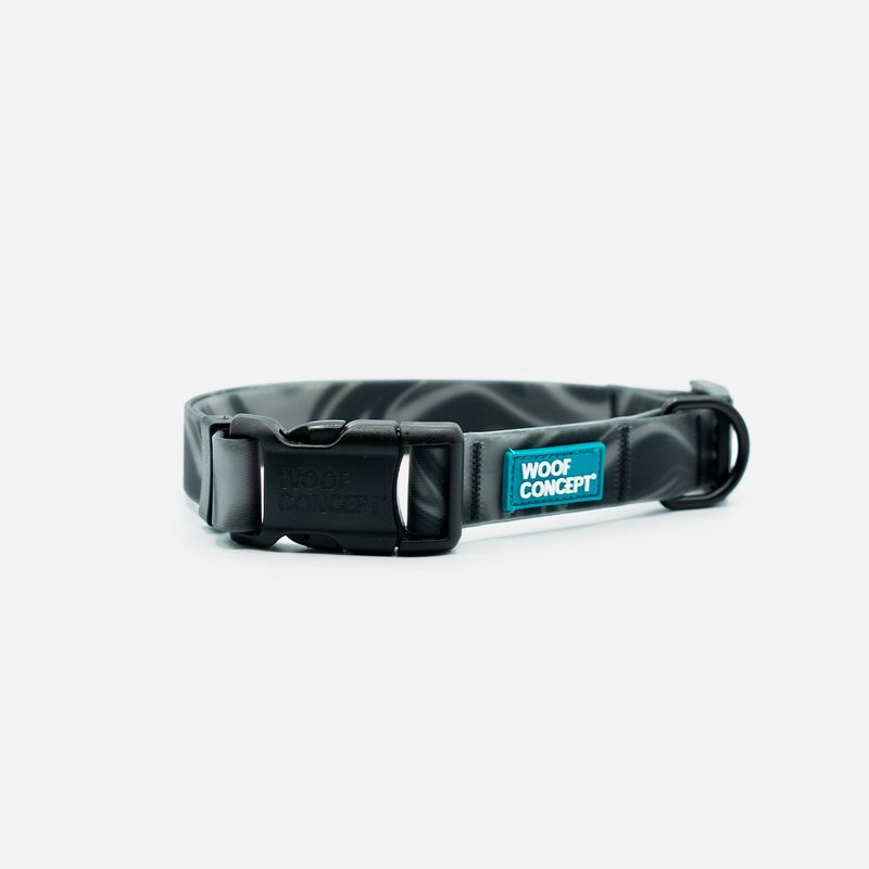 WOOF CONCEPT COLLAR AQUA DARK N STORMY 2 0.6 WIDE SMALL 9&quot;x15&quot;