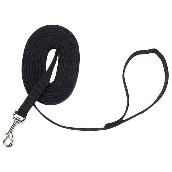 COASTAL COTTON WEB TRAINING LEASH BLACK 5/8&quot;x20&#39;