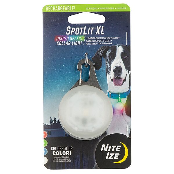 NITE IZE SPOTLIT RECHARGEABLE COLLAR LIGHT DISC-O X-LARGE