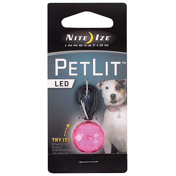 NITE IZE PETLIT LED COLLAR LIGHT PINK JEWEL