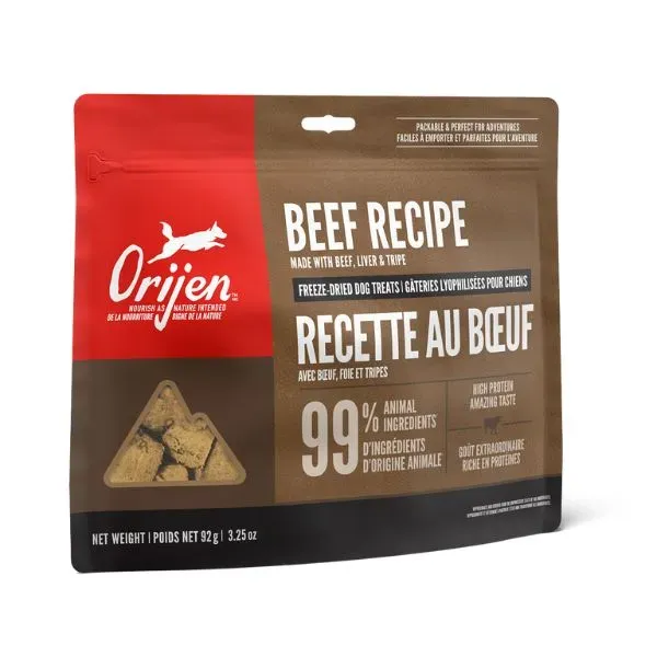 ORIJEN DOG FREEZE DRIED BEEF TREATS 92g