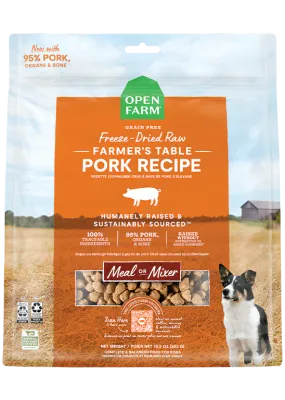 OPEN FARM DOG FREEZE DRIED FARMERS TABLE PORK MORSELS 22oz/624g