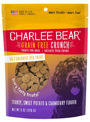 CHARLEE BEAR GRAIN FREE CRUNCH TURKEY, SWEET POTATO &amp; CRANBERRY 8oz