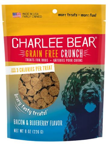 CHARLEE BEAR GRAIN FREE CRUNCH BACON &amp; BLUEBERRY 8oz