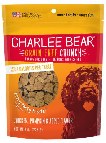 CHARLEE BEAR GRAIN FREE CRUNCH CHICKEN, PUMPKIN &amp; APPLE 8oz
