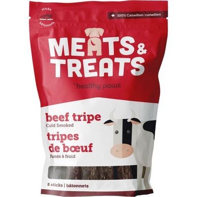 HEALTHY PAWS MEATS &amp; TREATS COLD SMOKED TRIPE STICKS BEEF 8pk